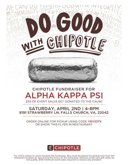 Alpha Kappa Psi Chipotle Fundraiser Flyer