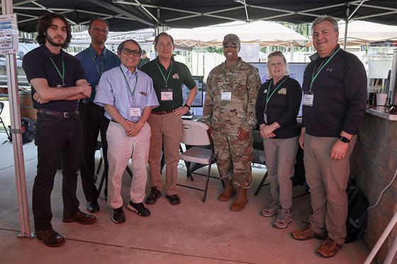 Pictured from left to right: Dyar Aziz, Dr. Rajesh Ganesan, Dr. Kuo-Chu "KC" Chang, Dr. Michael Hieb, Lieutenant Colonel Charles "Chaz" LeDeatte, Dr. Sherry Crissman, Dr. Alexander Brodsky.